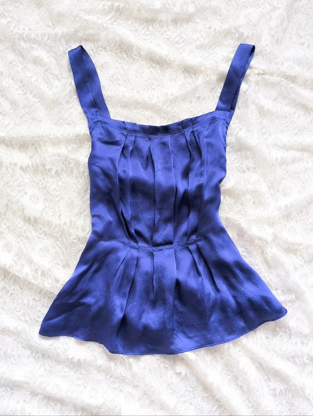 J.Crew Royal Blue 100% Silk Cami Top Size 8
